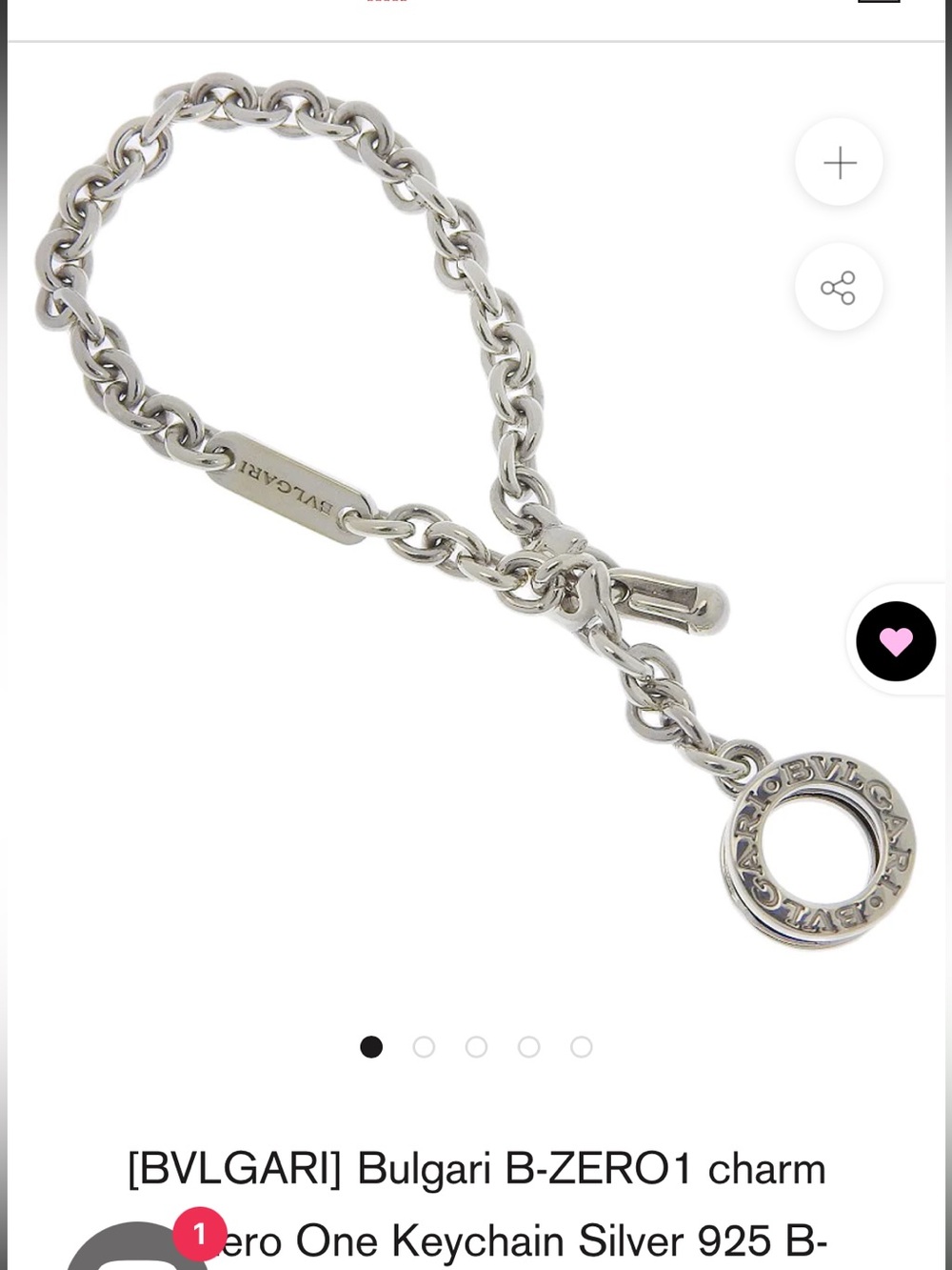 Bulgari Silver B-Zero1 Chain Bracelet with Circular Charm